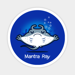 Funny Cute Kawaii Manta Ray Meditating Yoga Mantra Cartoon Magnet